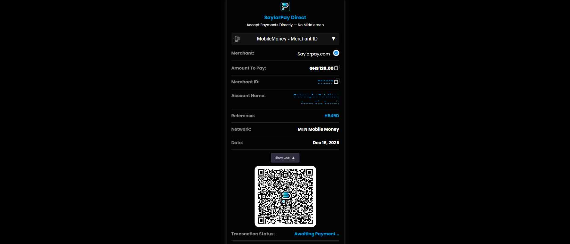 SaylorPay Direct Pay Number Interface