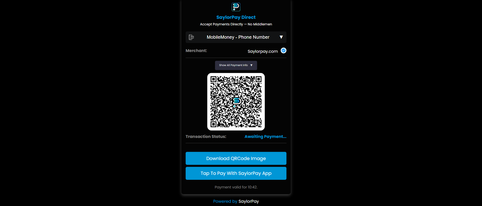 SaylorPay Direct Pay Number Interface